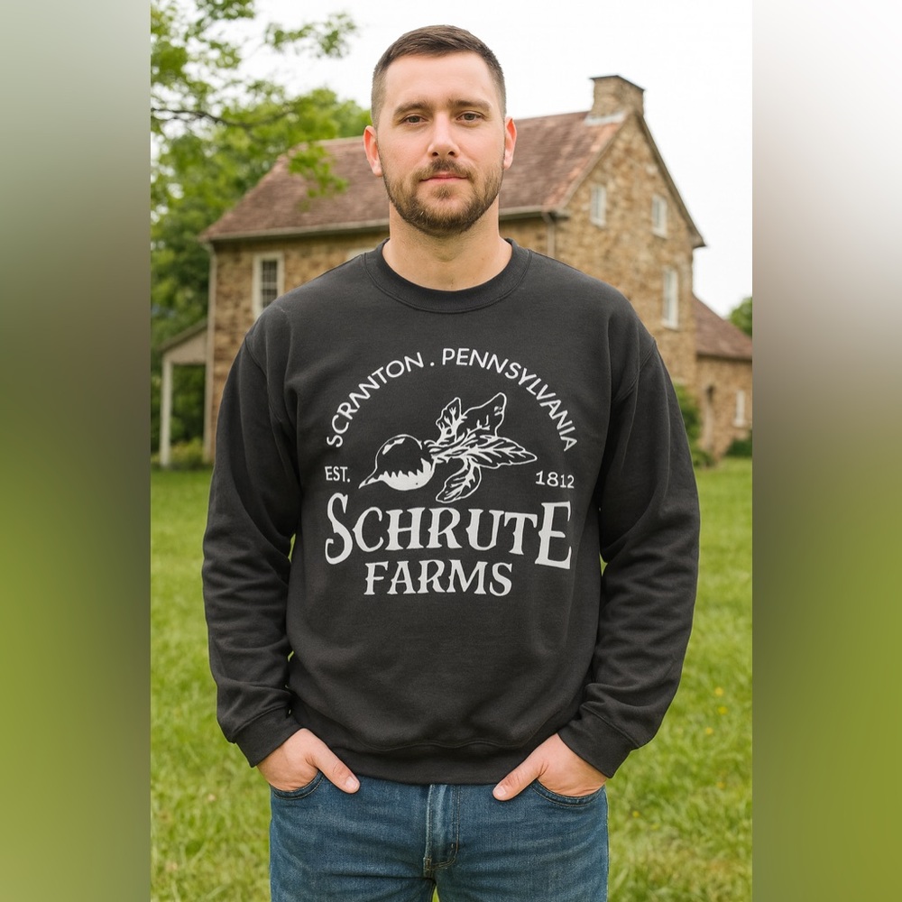 Schrute Farms Scranton PA (The Office - TV Show) Crewneck Adult Unisex Sz Small